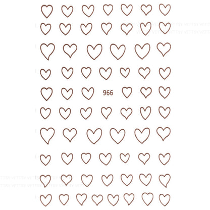 Nail Stickers-Hollow Heart - Vettsy