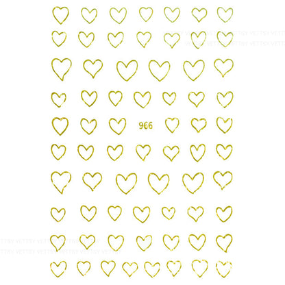 Nail Stickers-Hollow Heart - Vettsy