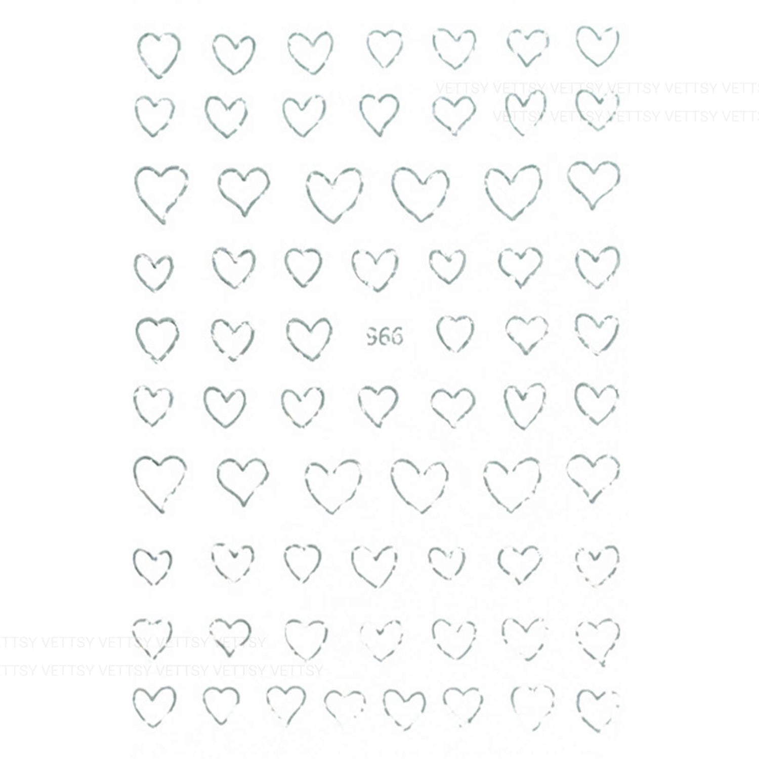 Nail Stickers-Hollow Heart - Vettsy