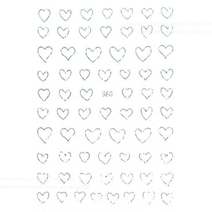 Nail Stickers-Hollow Heart - Vettsy