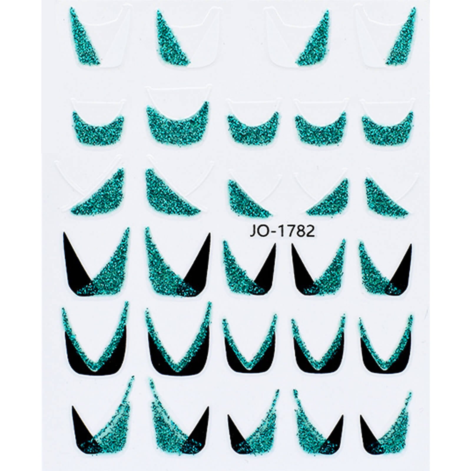 French-Nail-art-Stickers-Glitter-green
