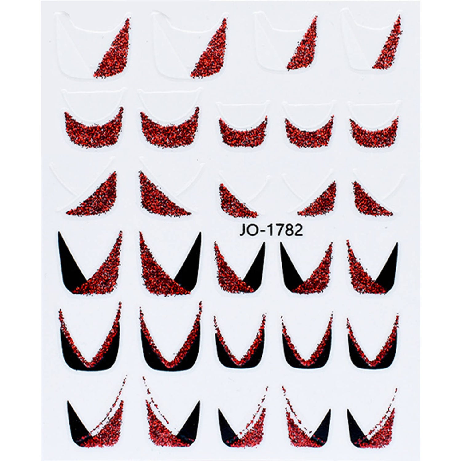     French-Nail-art-Stickers-Glitter-red