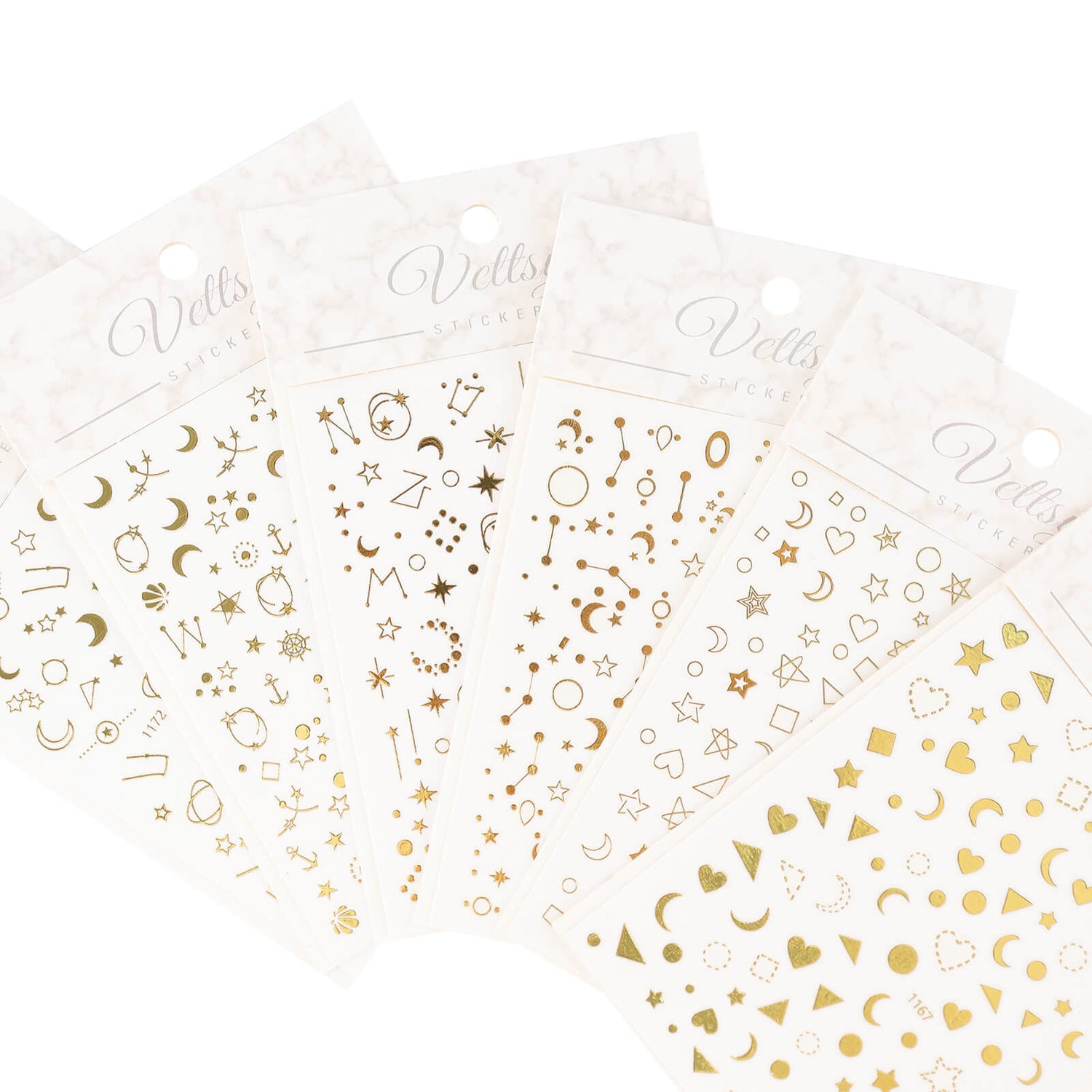 Nail Stickers-Star &amp; Moon Gold - Vettsy