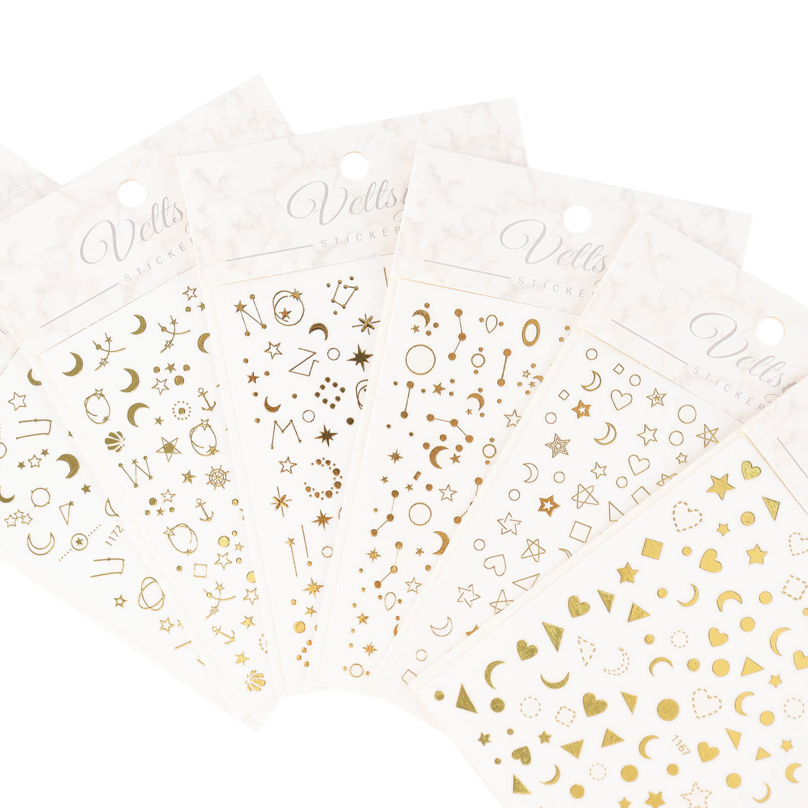 Nail Stickers-Star &amp; Moon Gold - Vettsy
