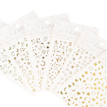 Nail Stickers-Star &amp; Moon Gold - Vettsy