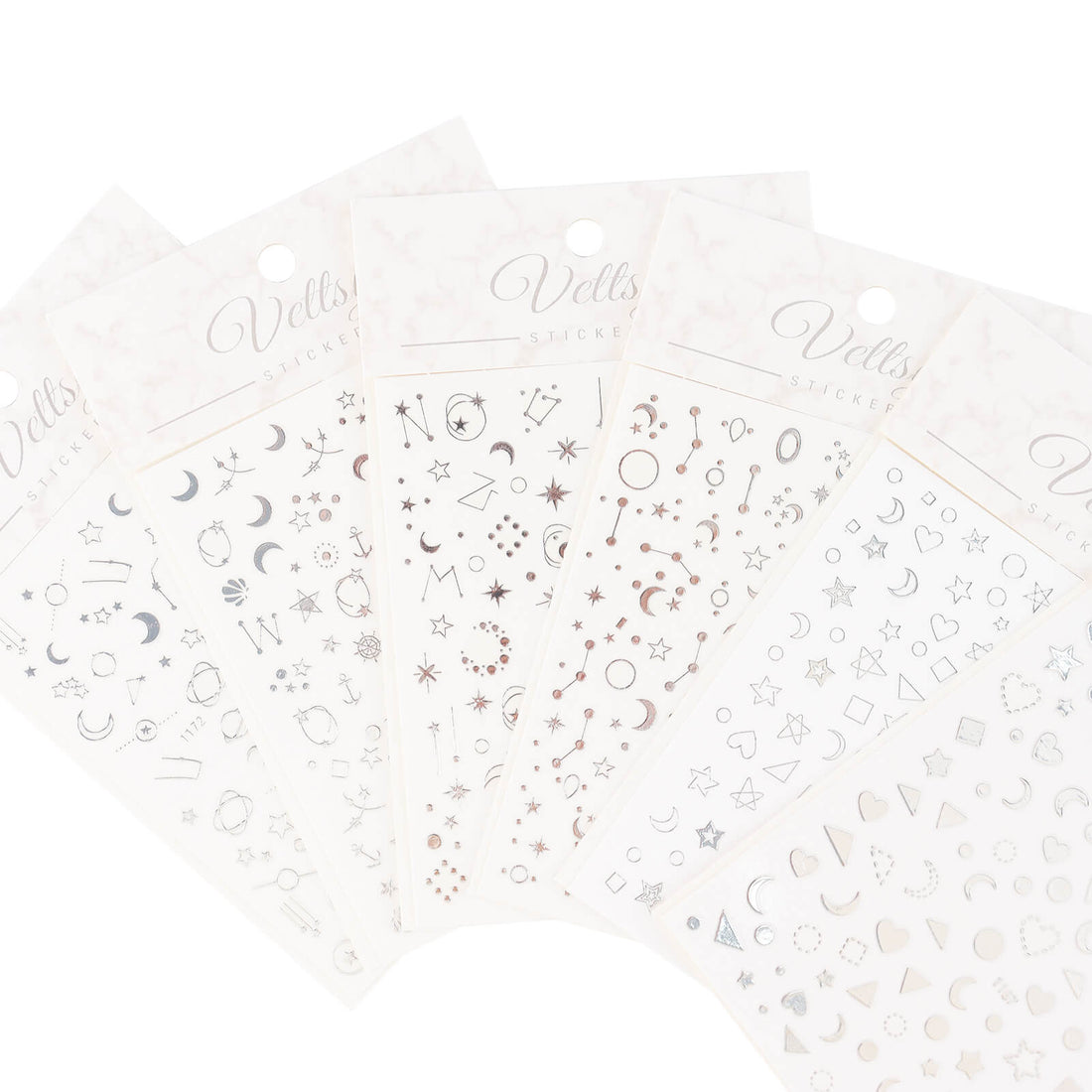 Nail Stickers-Star &amp; Moon Silver - Vettsy