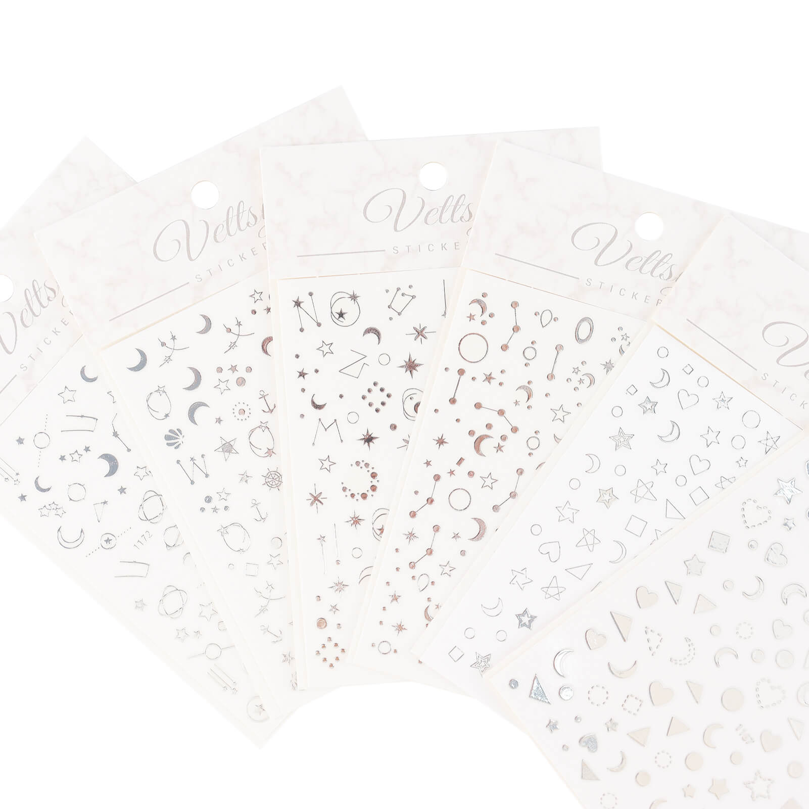 Nail Stickers-Star &amp; Moon Silver - Vettsy