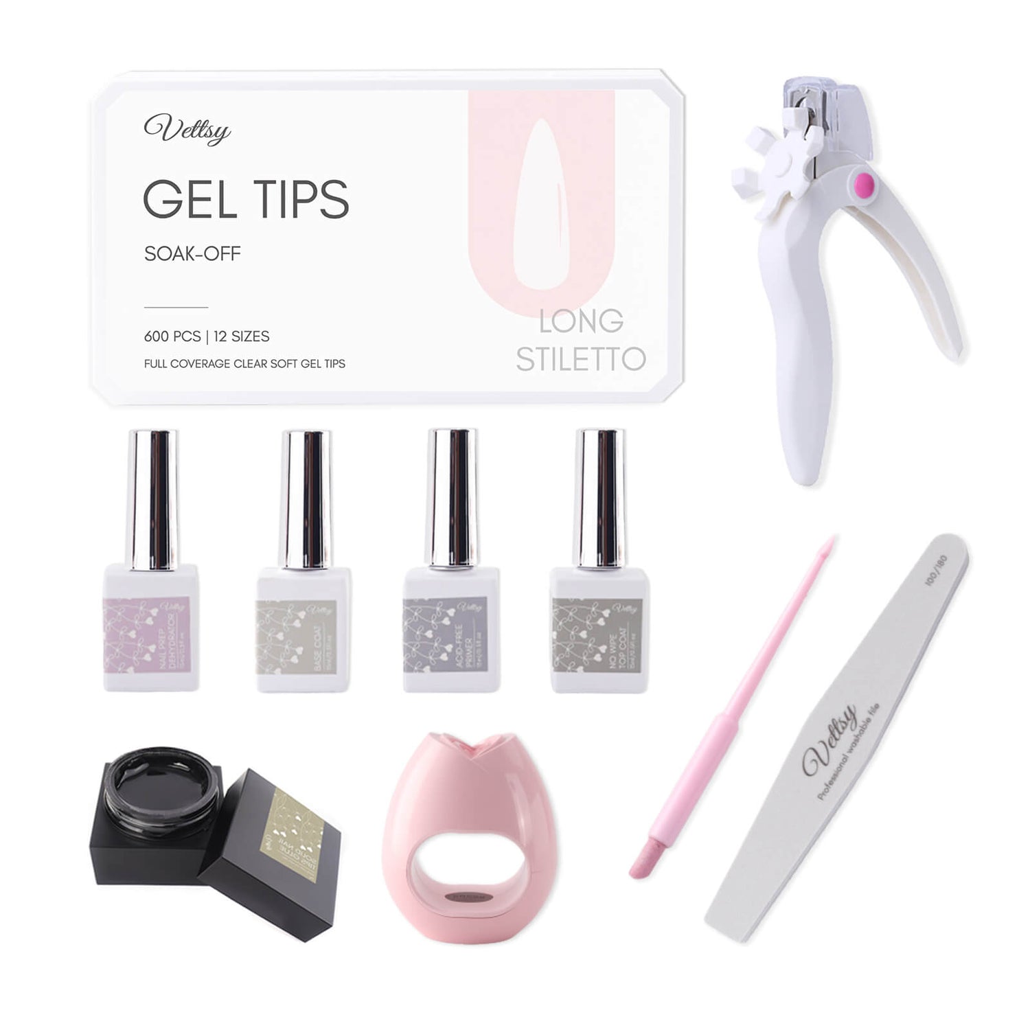 nail-extension-gel-tips-starter-kit-stiletto-long