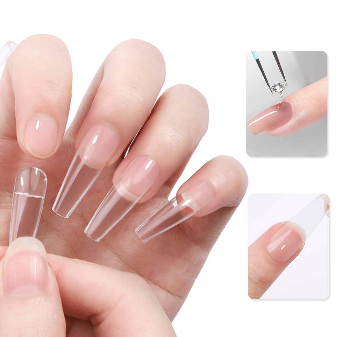 Buy KAIASHA transparent Reusable Artificial Nail Tips Best False Nails with  Glue TRANSPARENT Online at Low Prices in India - Amazon.in