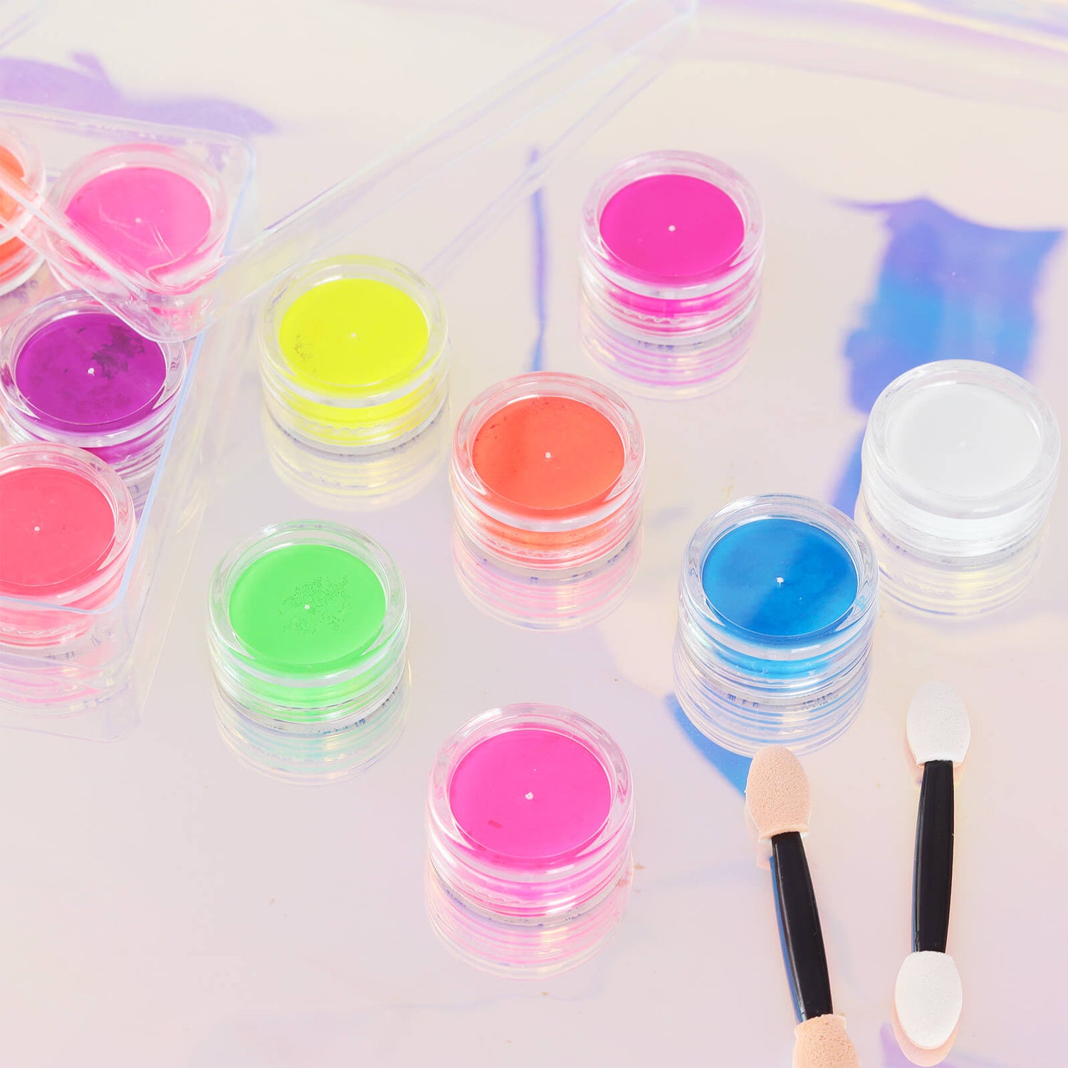 12 Jars Neon Pigment Powder Nail Kit 