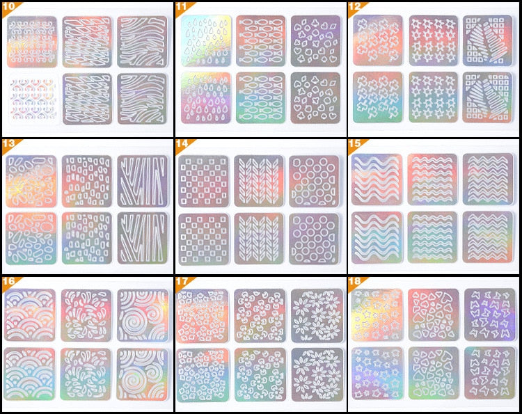 24 Sheets/set DIY Nail Art Hollow 3D Laser Stickers VT202240 - Vettsy