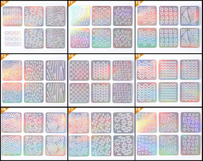 24 Sheets/set DIY Nail Art Hollow 3D Laser Stickers VT202240 - Vettsy
