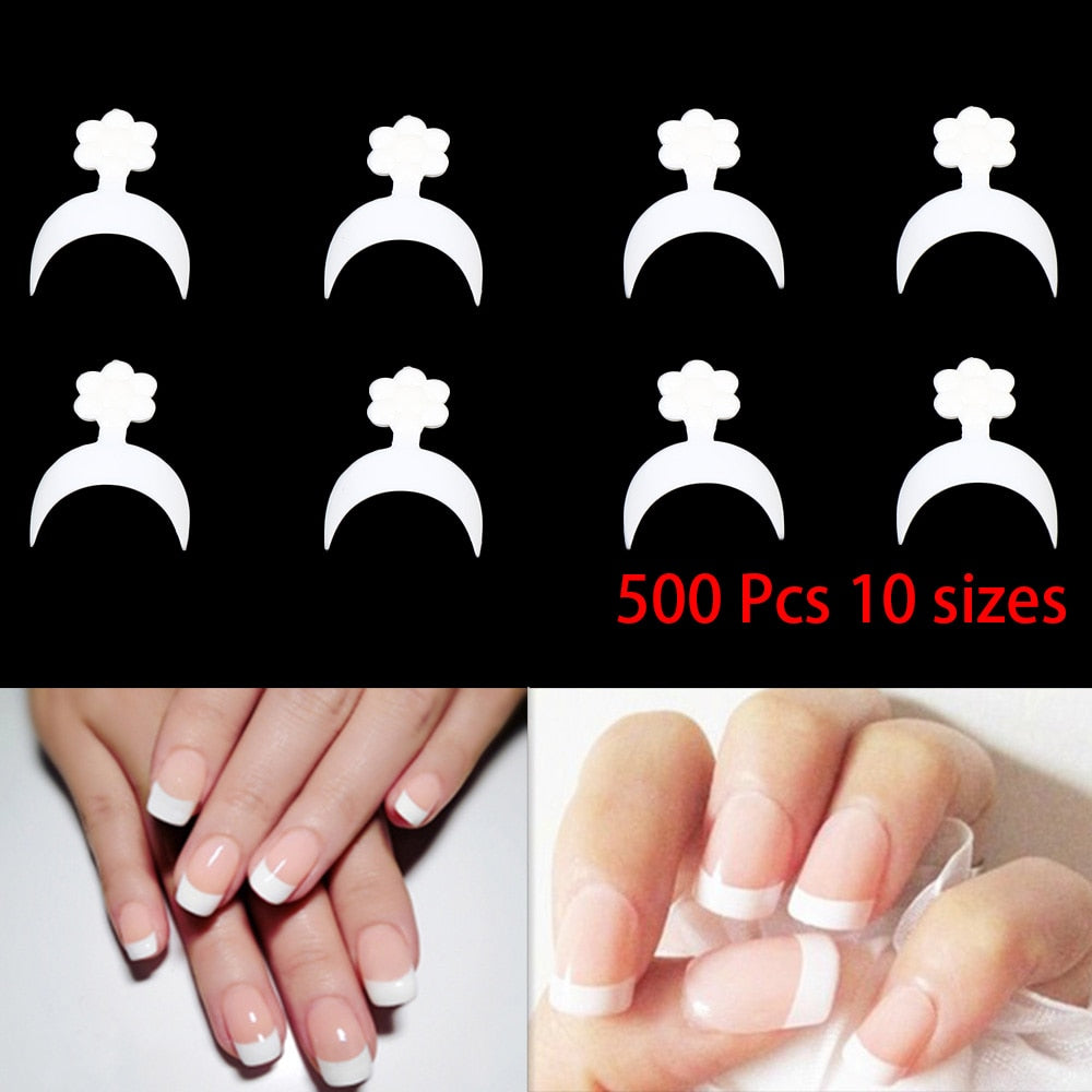 Hot Sale 500Pcs/set Short White French Manicure VT202182 - Vettsy