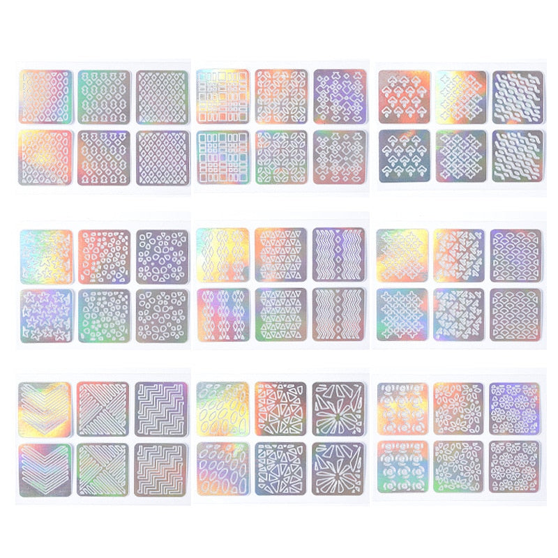 24 Sheets/set DIY Nail Art Hollow 3D Laser Stickers VT202240 - Vettsy