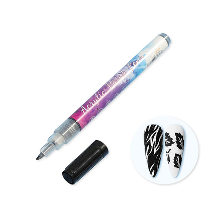 rainbow-color-nail-art-acrylic-paint-pen-graffiti-pen-black