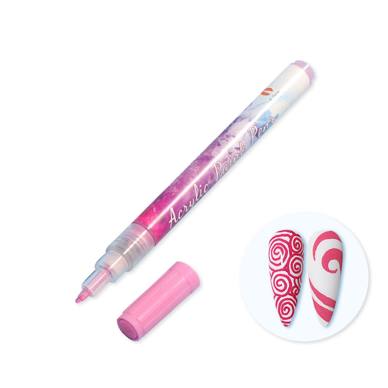 rainbow-color-nail-art-acrylic-paint-pen-graffiti-pen-pink