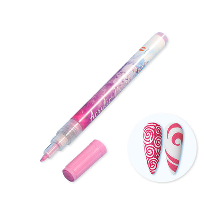 rainbow-color-nail-art-acrylic-paint-pen-graffiti-pen-pink