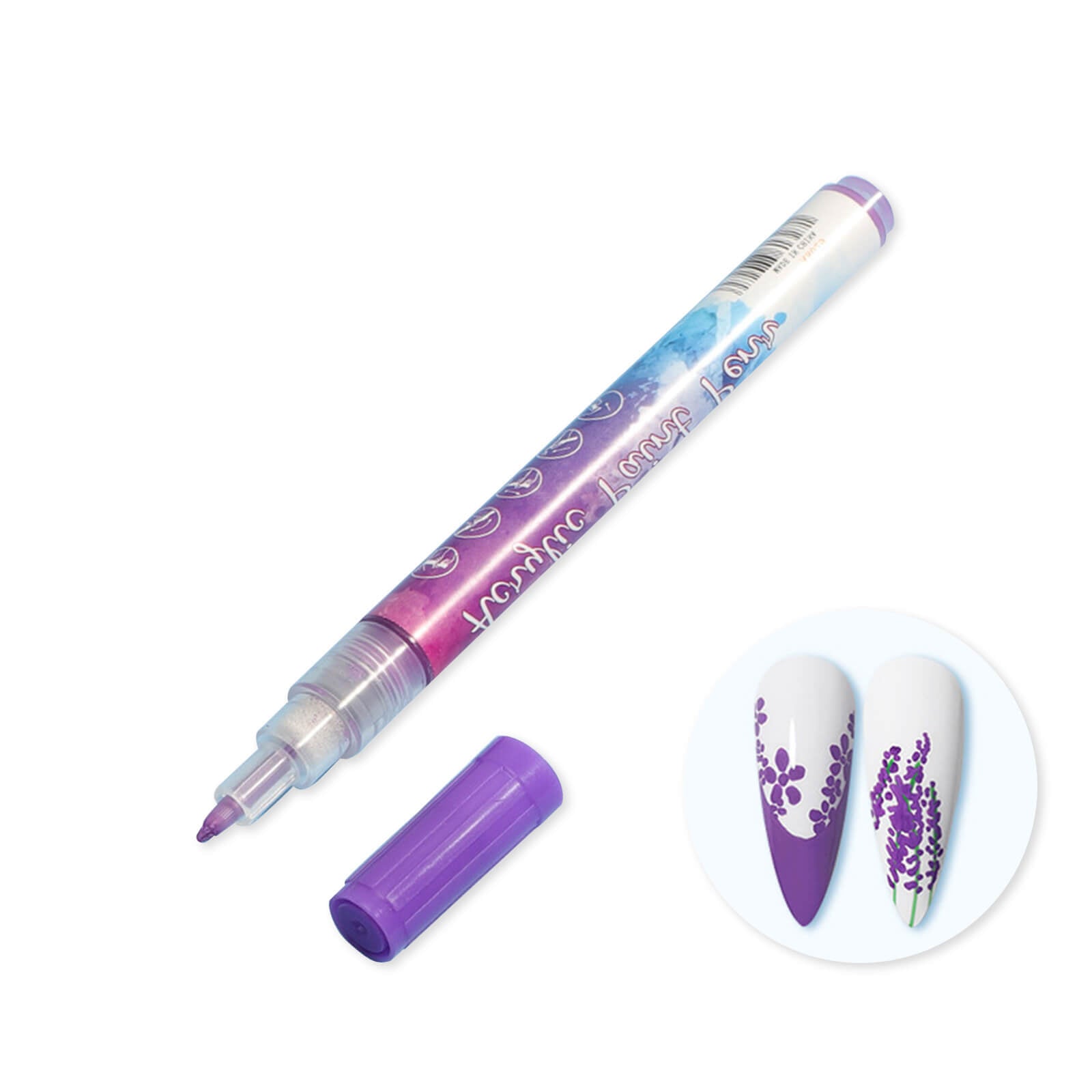 rainbow-color-nail-art-acrylic-paint-pen-graffiti-pen-purple