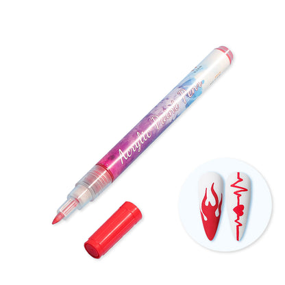 rainbow-color-nail-art-acrylic-paint-pen-graffiti-pen-red